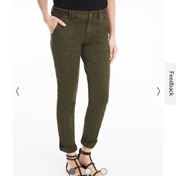White House Black Market Pants - NWT Womens White House black market the straight crop pant olive green